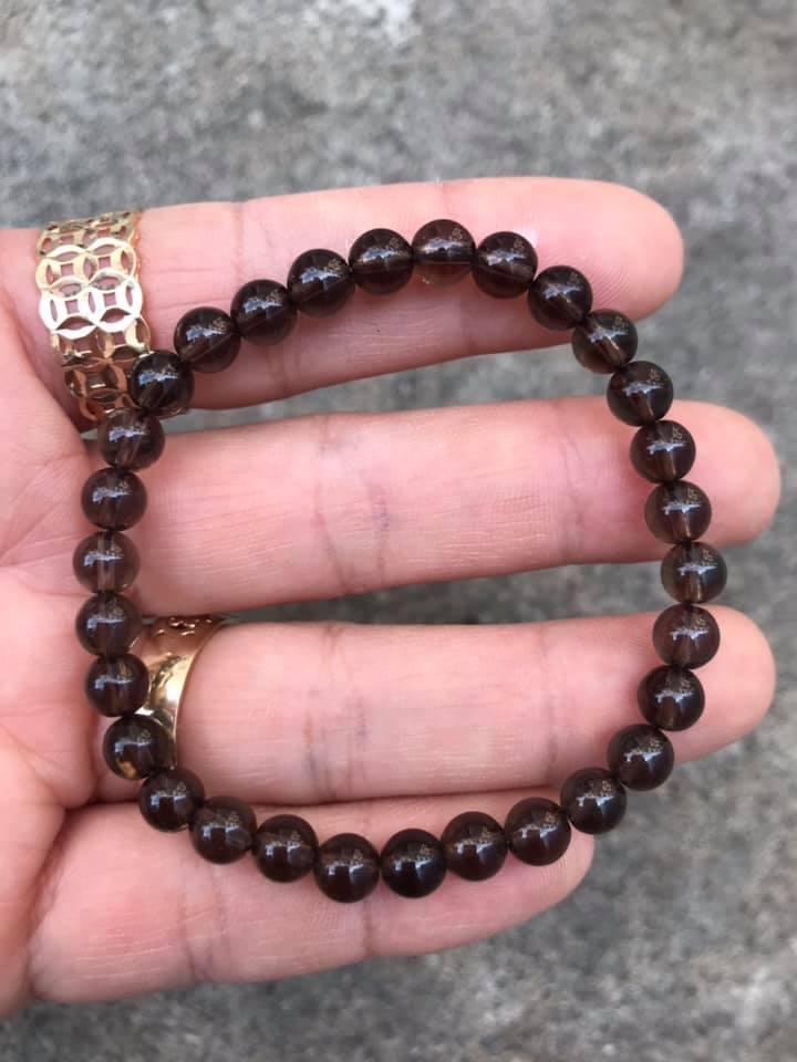 Vòng tay thạch anh khói 6ly